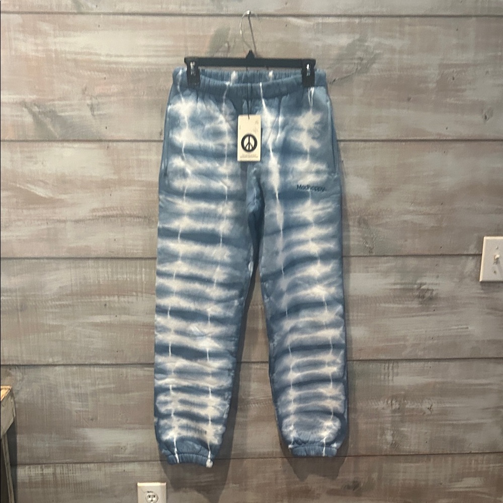 NWT Madhappy Women's Blue and White Joggers-tracksuits size S